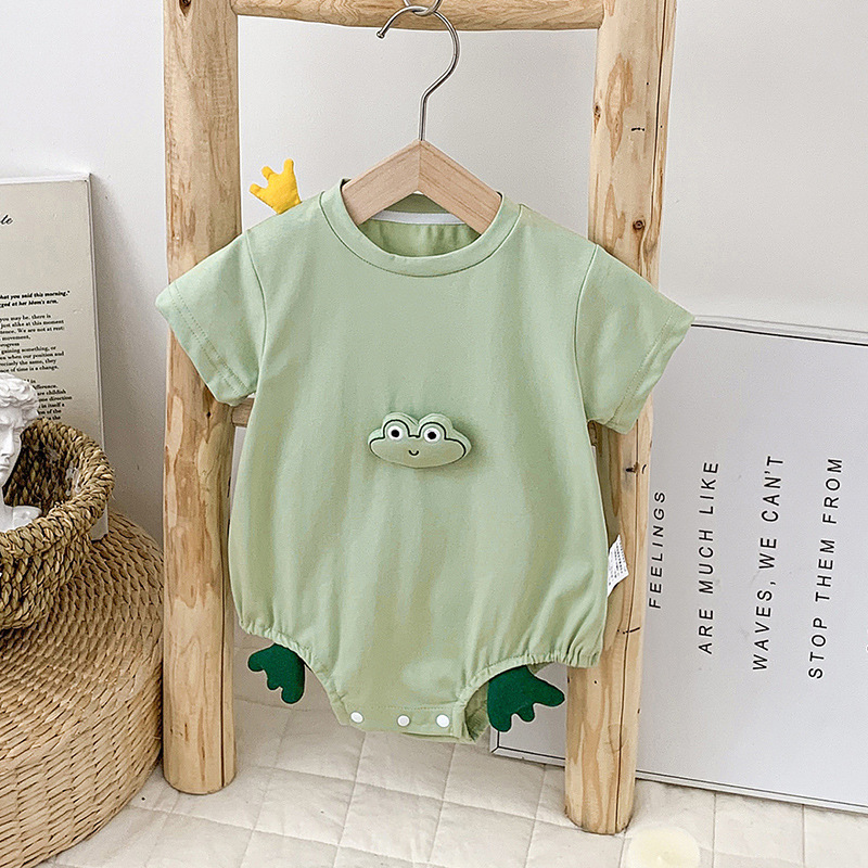 Summer New Cute Baby Cartoon Suit Cartoon Doll Short Sleeve Cotton Climbing Suit for Boys and Girls