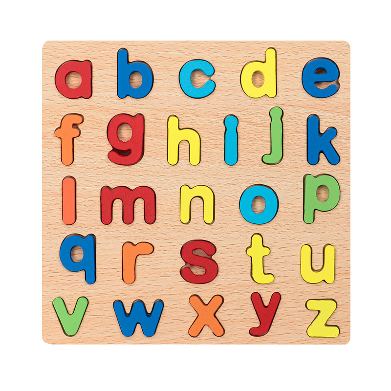 Picture of Wooden Kidsren's Number Board Letter Board Puzzle Puzzle Geometric Shape Matching Hand-grabbing Panel Early Education Educational Toys