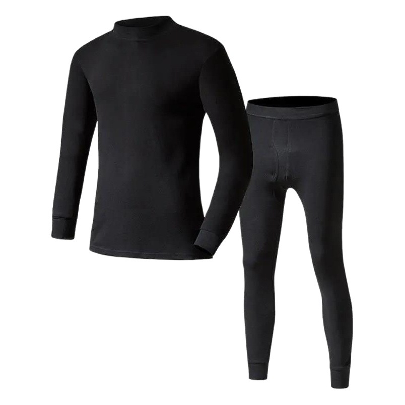 Special clearance winter men's fleece-lined thick thermal underwear winter middle-aged and elderly suit semi-high collar autumn pants