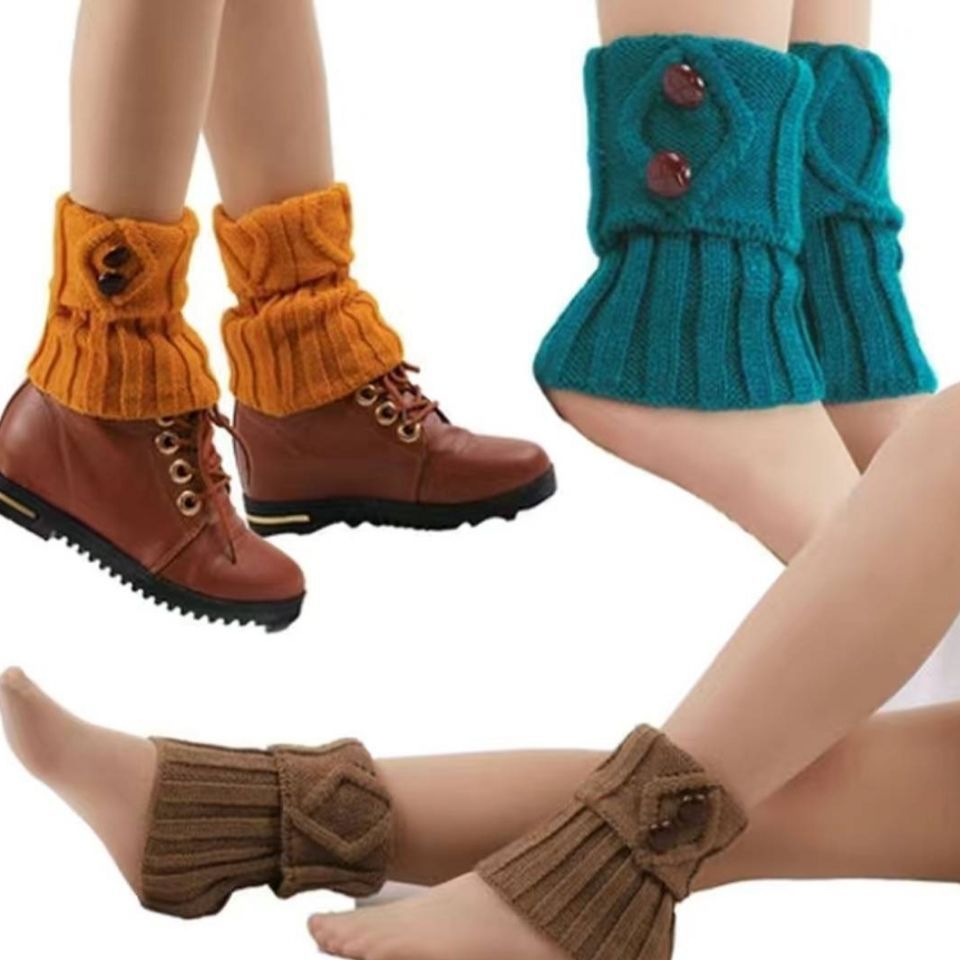 Autumn and Winter Fashion Women's Knitted Socks Wool All-match Warm Leg Cover Ankle Foot Neck Cover Korean Style Loose Piled Socks