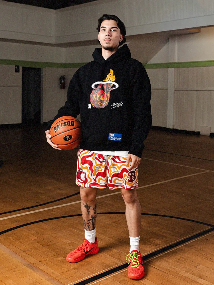 American Basketball Shorts Trendy Brand Pigment Style Summer Mesh Quick-drying Four-point Knee Running Sports Beach Pants for Men