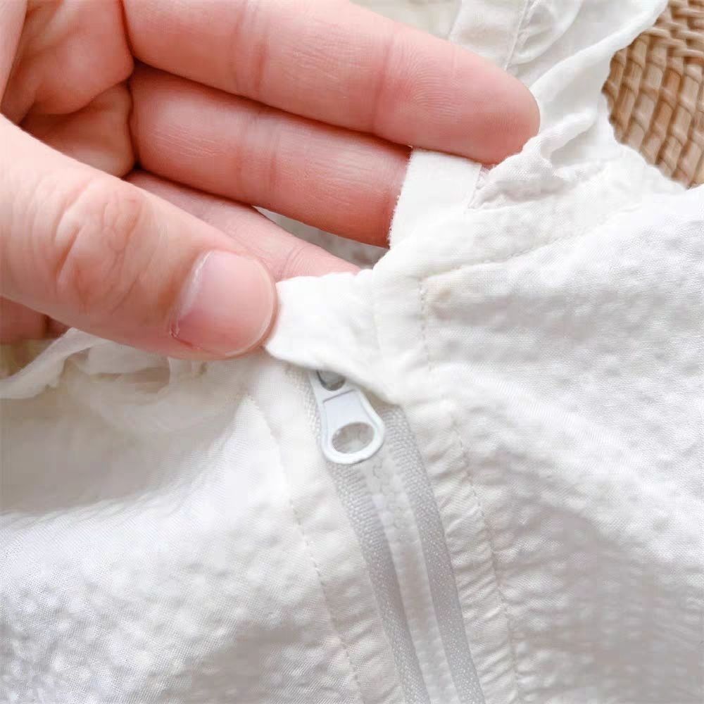 Picture of Baby Summer Wear Sunscreen Suit Baby Thin Breathable Clothes for Going Out Small Coat Air Conditioning Cardigan Long Sleeve Hooded Climbing Suit