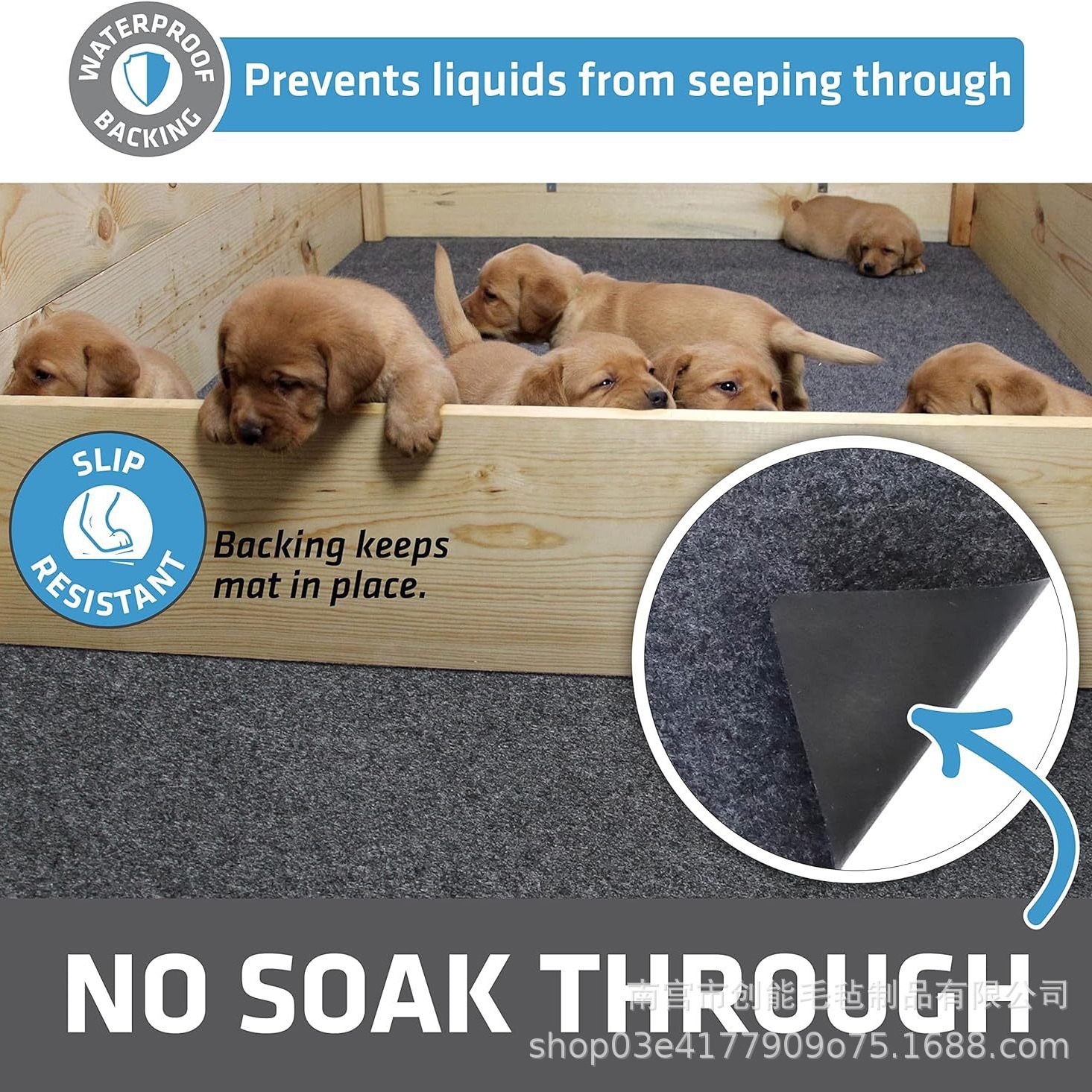 Cross-border Water-absorbent Pet Dog Urine Pad Anti-slip Easy-drying Cat Training Pad Washable Reusable Urine-proof Felt Pad