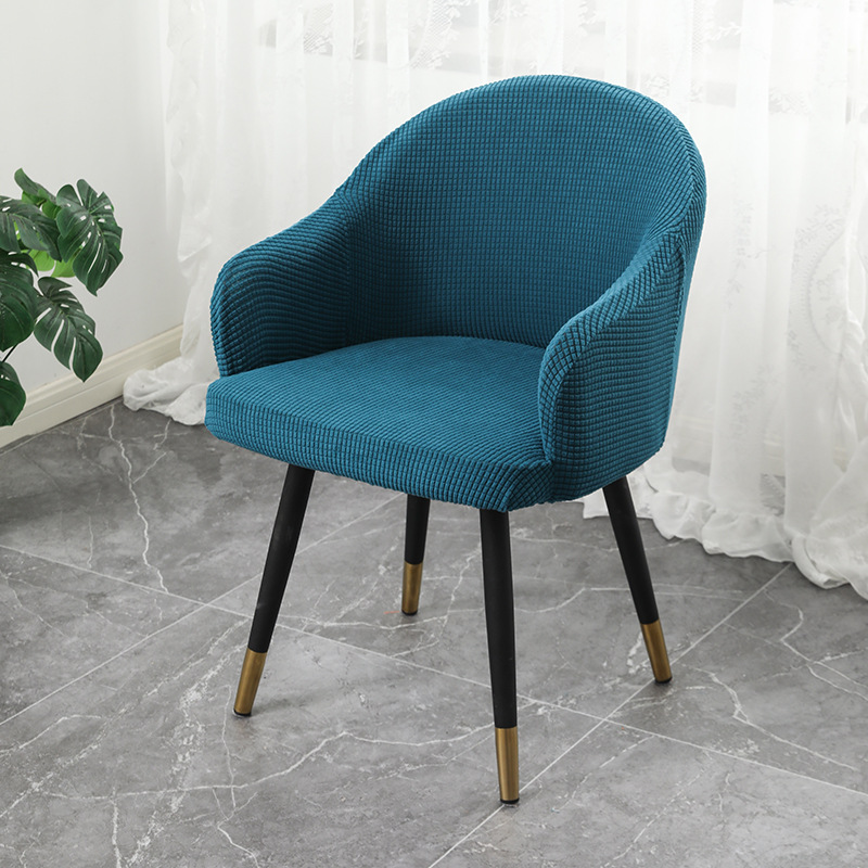Picture of Modern Simple Curved Chair Cover Full Armrest Elastic Dining Table Cover Full Enclosure Backrest Integrated Stool Cover Cover Chair Cover