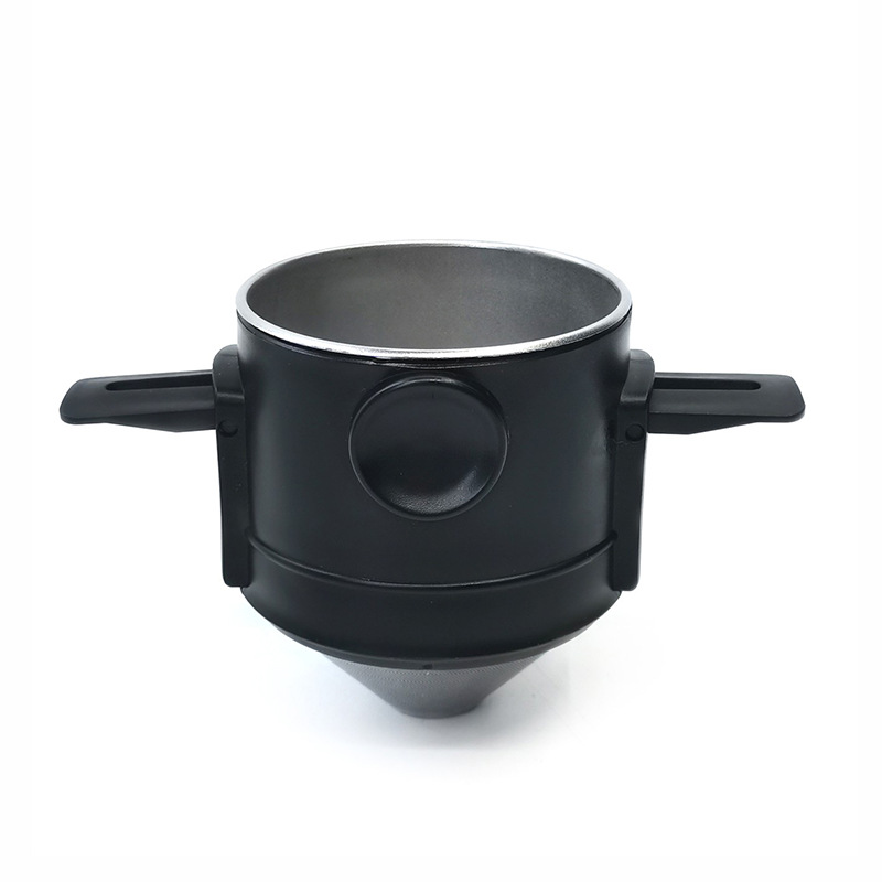 Picture of Household little angel portable coffee powder filter cup foldable hand punching double layer 304 stainless steel coffee filter