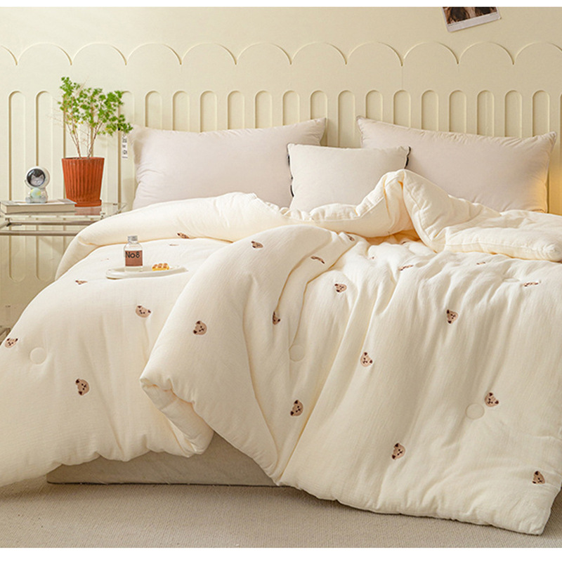 Picture of Double-Layer Gauze Soybean Fiber Quilt, Thick and Warm Winter Quilt, Single-Person Spring and Autumn Quilt, Children's Cotton Quilt, Quilt Core, Summer Cooling Quilt