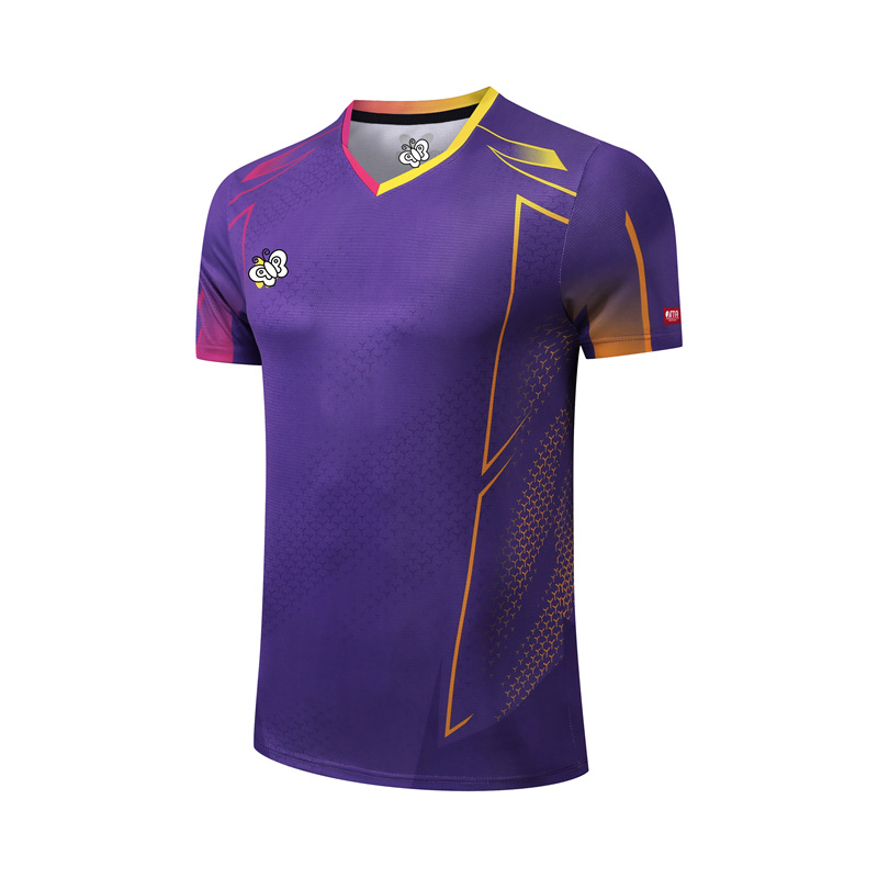 Picture of New Table Tennis Uniforms for Men and Women, Quick-Drying Short-Sleeved Student Kidsren's Tops, Women's Training Uniforms, Group Purchase Team Uniforms, Summer 2201