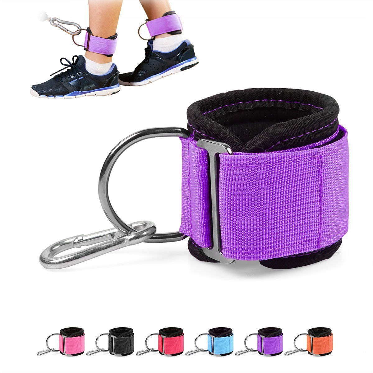 Picture of Fitness leg hip training leggings buckle elastic rope gantry rope with cotton ankle buckle calf strap