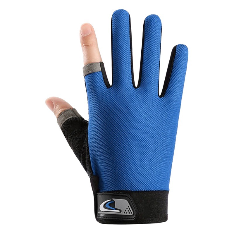 Cycling Gloves for Men and Women, Sports Fitness Outdoor Mountaineering Fishing Breathable Non-Slip Two-Finger Thin Mountain Bike Gloves