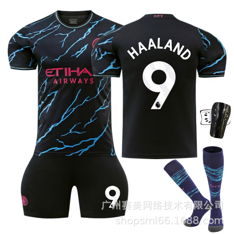 Picture of 23-24 Manchester City II away football uniform suit No. 9 Harland 17 de brauney 10 Rushford 47 Forden