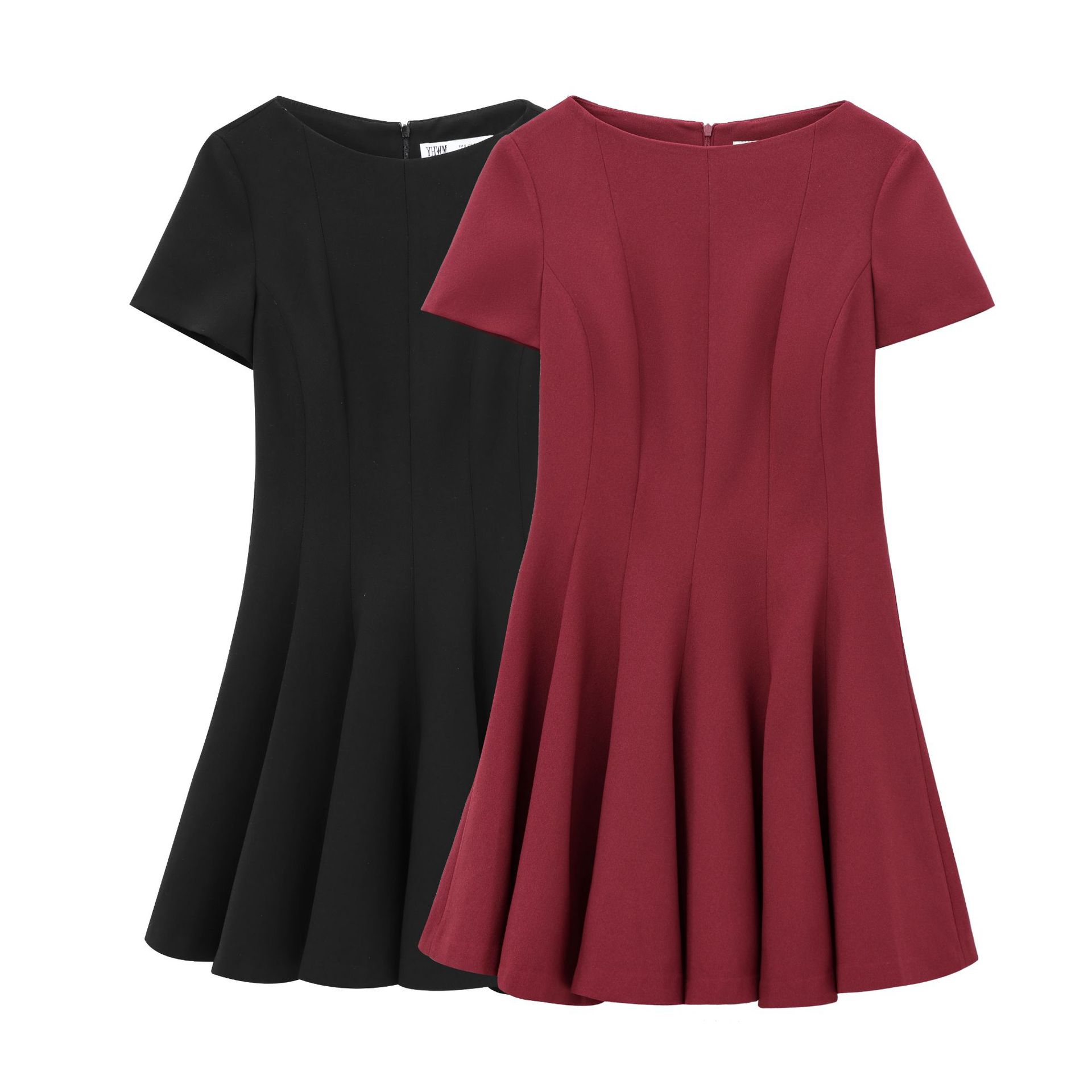 ZA cross-border women's clothing wholesale European and American style new fashion round neck slim short sleeve wide pleated dress 4333243