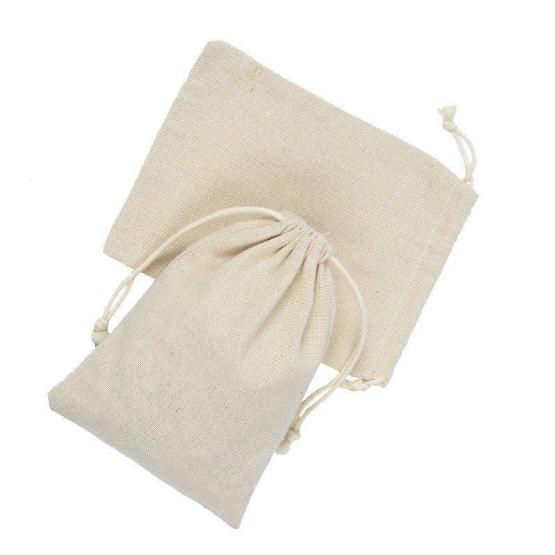 Picture of Spot Cotton Drawstring Flap Pocket Pants Wholesale Storage Bag Travel Cloth Bag Cotton Linen Bag Bracelet Jewelry Packaging Cotton Bag