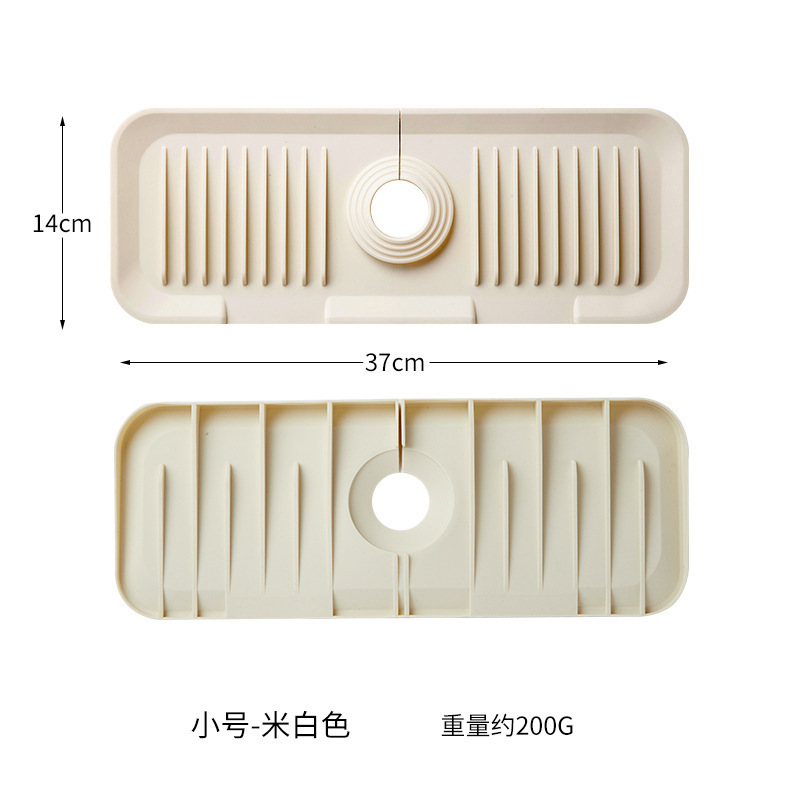 Picture of Faucet silicone draining mat household kitchen countertop sink cutting draining storage mat lengthened draining rack