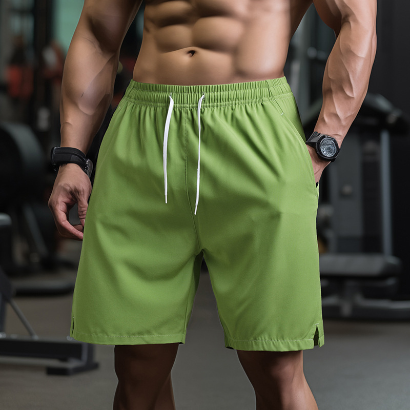 2024 New Solid Color Shorts Men's Quick-Drying Loose Large Size Five-Fifth Pants Thin Cross-Border Foreign Trade Beach Pants Wholesale