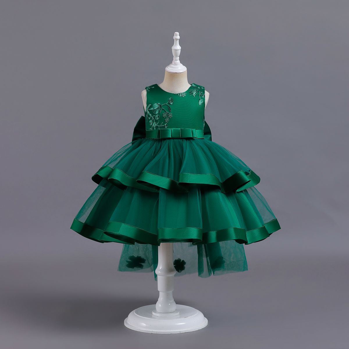 Picture of Foreign Trade Hot-selling Princess Dress Summer Girls' High-end Trailing dress Shaped Yarn Dress Flower Girl's Show Costumes
