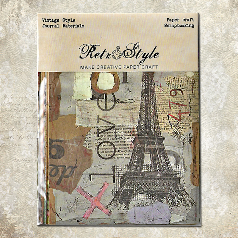 Retro style material paper DIY album scrapbook Journal material paper card material background paper R3521