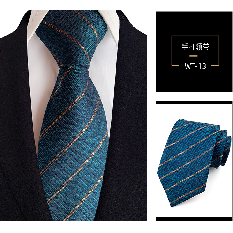 Picture of 8cm hand tie polyester yarn-dyed men's formal wear striped professional business suit accessories manufacturers in stock wholesale