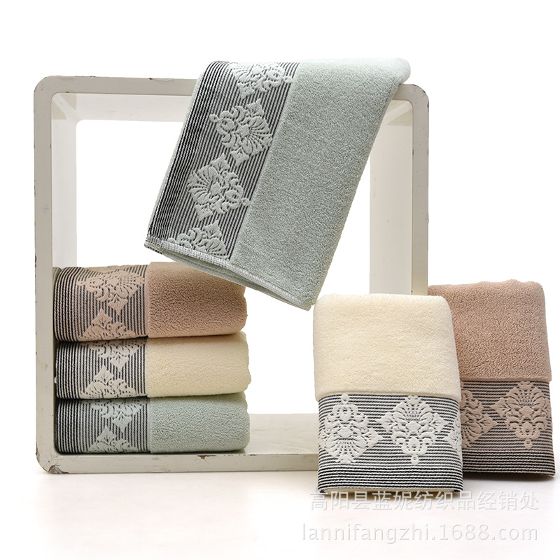 Picture of Gaoyang factory cotton European flower towel soft absorbent large face towel supermarket gift wholesale face towel household towel