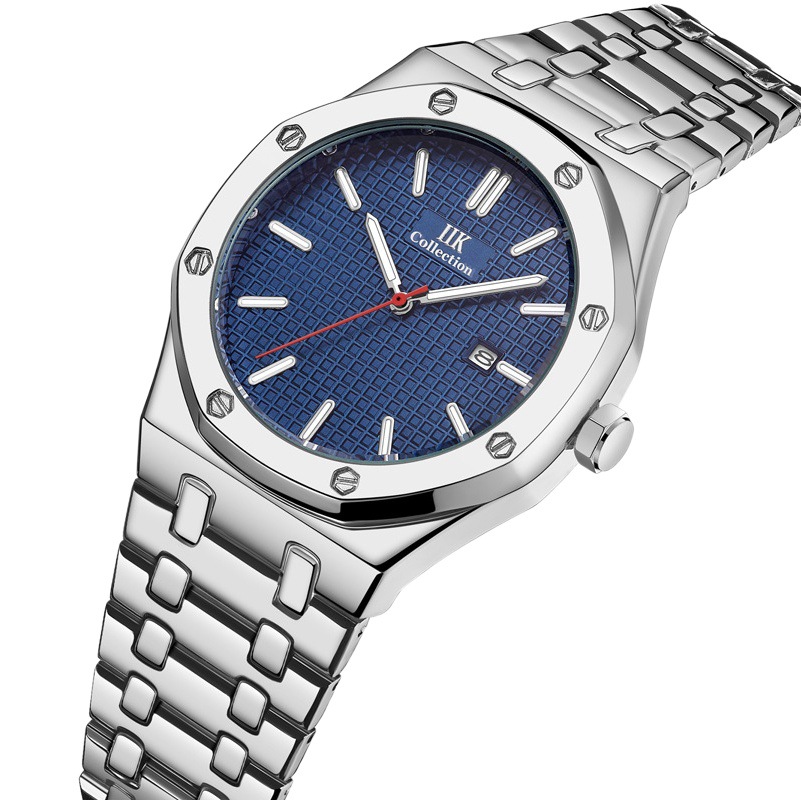 Popular Amazon Watch Men's Stainless Steel Watch Business Waterproof Men's Watch Calendar Quartz Watch Men's Watch