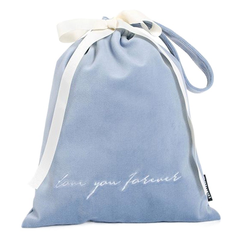 ins Light Luxury Embroidered Portable Drawstring Velvet Bag Cosmetic Bag Travel Portable Velvet Storage Drawstring Pocket