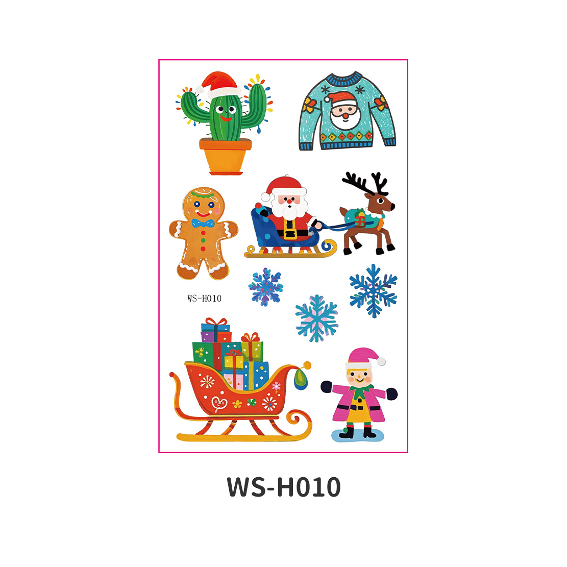 Picture of New Christmas Tattoo Sticker Children Cartoon Holiday Party Atmosphere Eco-friendly Waterproof Face Sticker Elk Tattoo Sticker