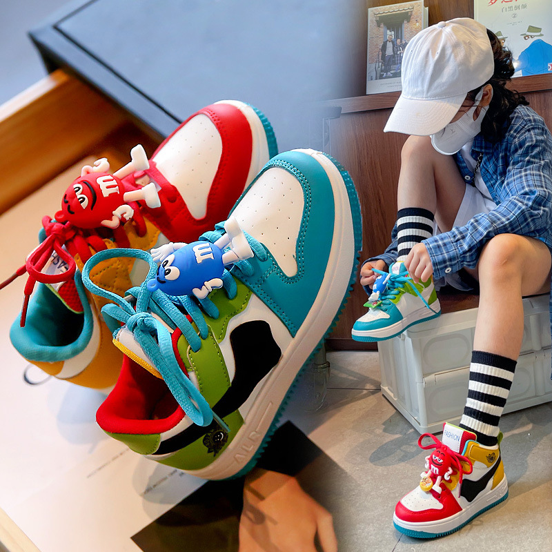 Picture of Children's Sports Shoes High-Top Yuanyang Trendy Brand Girls' Shoes 2025 Autum New M-Bean Non-Slip Breathable Boys' Shoes