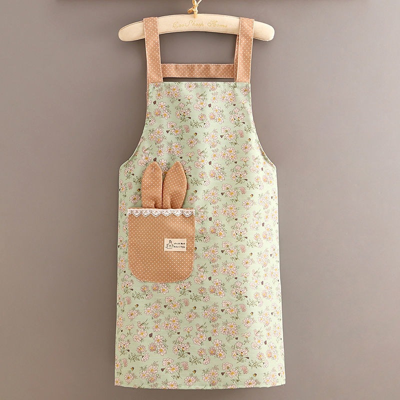 Picture of Canvas Household New Arrival Hand-wiping Apron Kitchen Strap Anti-fouling Breathable Female Princess Skirt Cooking Waist Work Clothes