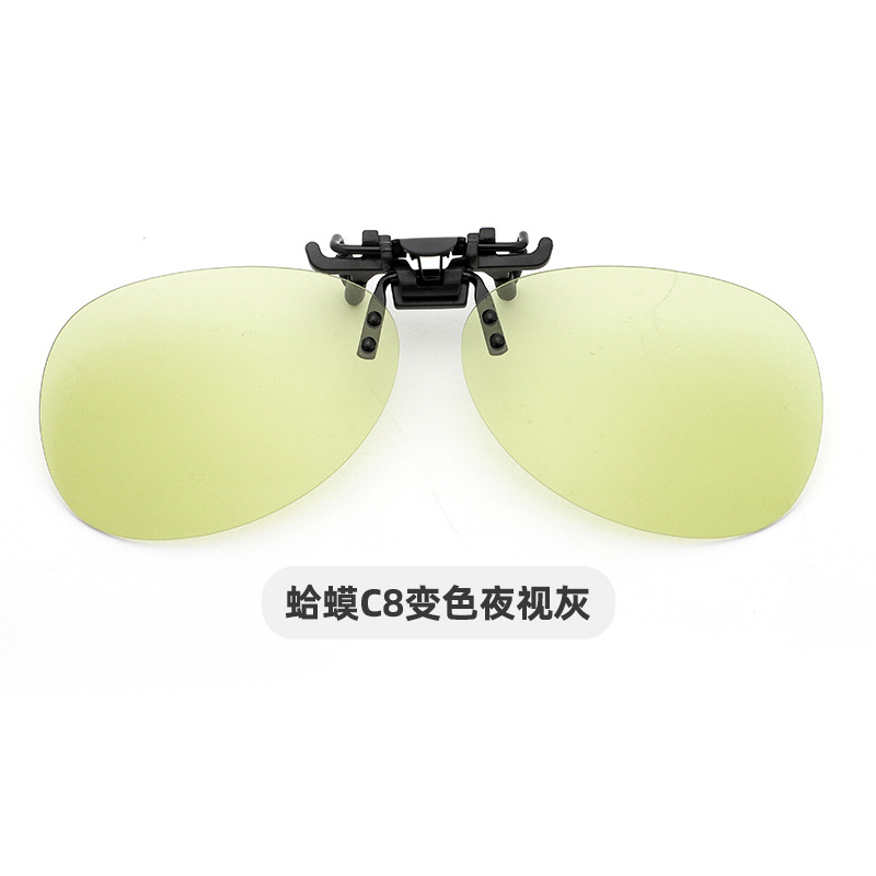 Picture of Yage's Popular Sunglasses, Polarized Clip-On Driver's Night Vision, Flip-Up Toad Style Sunglasses Clip-On Myopia Mirror Hanging Clip