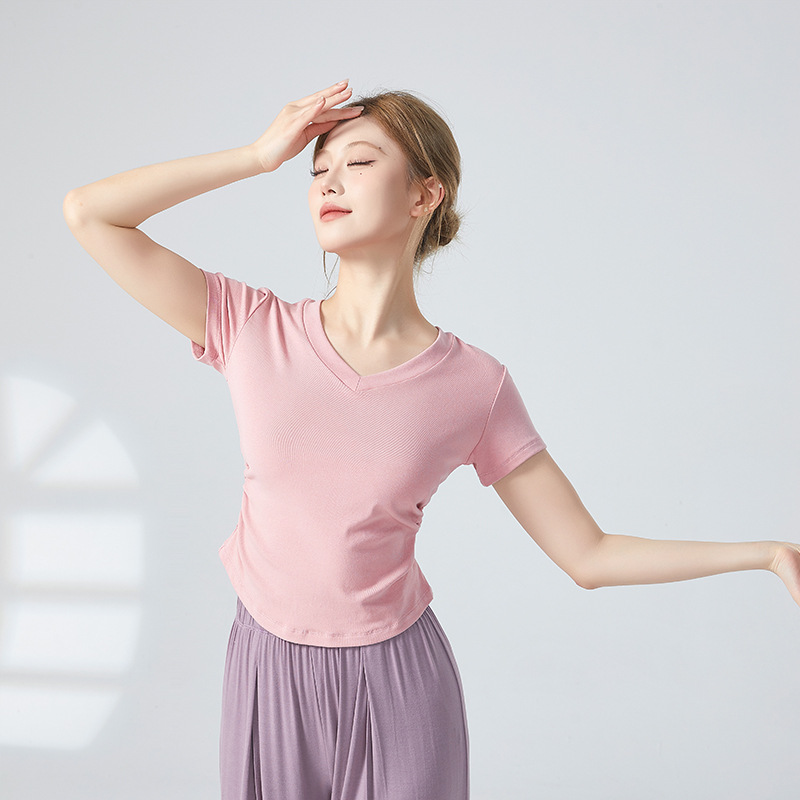 Picture of Dance Suit Top Women's V-neck Slim Look Classical Dance Suit Modern Dance National New Style Clothing Adult Dance Practice Suit