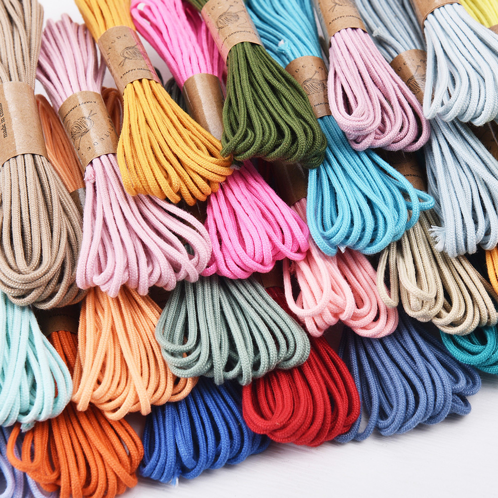 2mm Buddha Beads Threading Rope Wenwan 5m Core-Spun Thread DIY Handmade Beading Rope 21 Cotton Hand-Knitted Thread Cross-Border