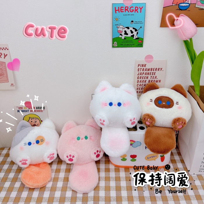 Picture of New blush creak kitten pendant plush grab machine doll toy keychain cute schoolbag bag ornaments