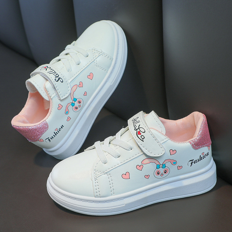 Picture of 2025 Spring and Autumn New Children's White Shoes Girls Student Flat Casual Sports Shoes 3-12 Years Old Running Shoes Sneakers