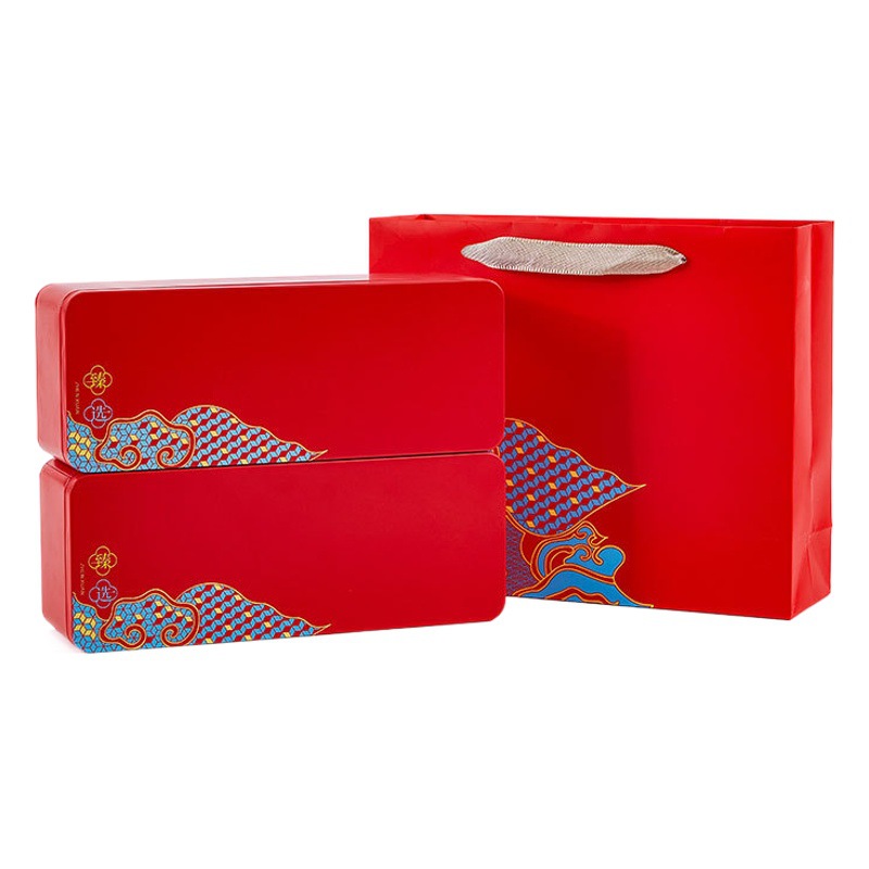 Long-Lasting Tea Packaging Tin Box for Ma Tou Rock Cinnamon Dan Cong, Suitable for 6-8 Servings, Empty Square Tin Box