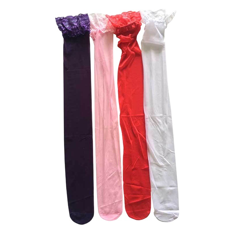 0D lace shiny over-the-knee stockings ultra-thin Pearl stockings sexy silicone non-slip high-top hip-feeling thigh socks