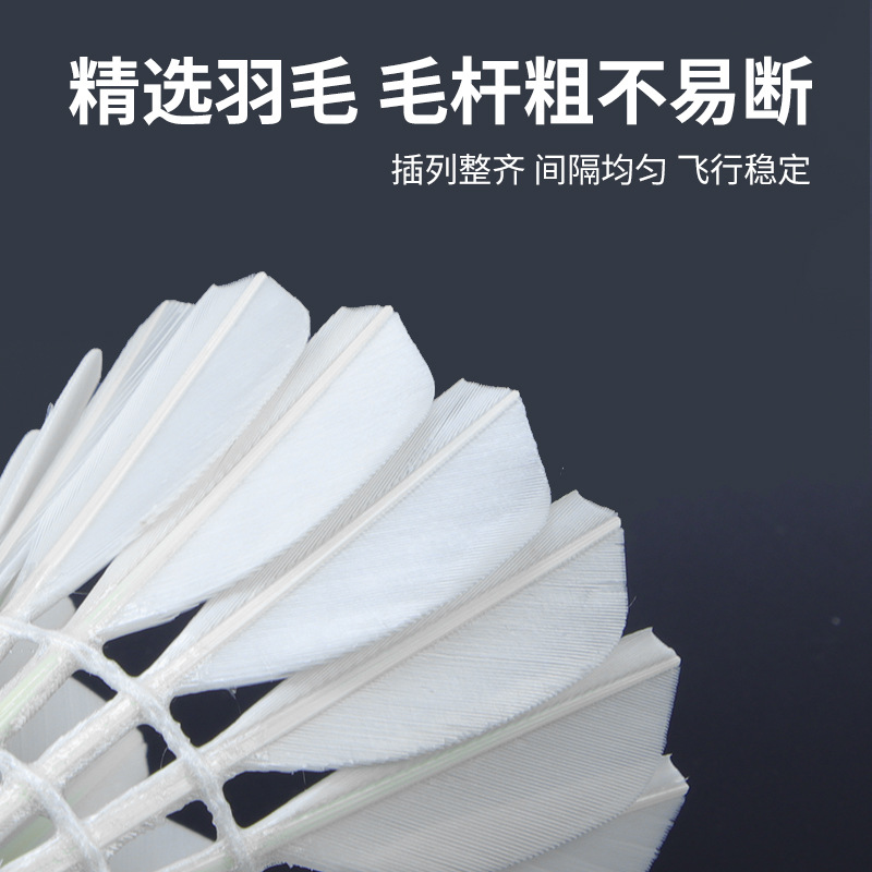 Picture of Boka Genuine Badminton 3/6/12 Pack Indoor and Outdoor Competition Training Professional Durable Unlabeled White Goose Feather Ball