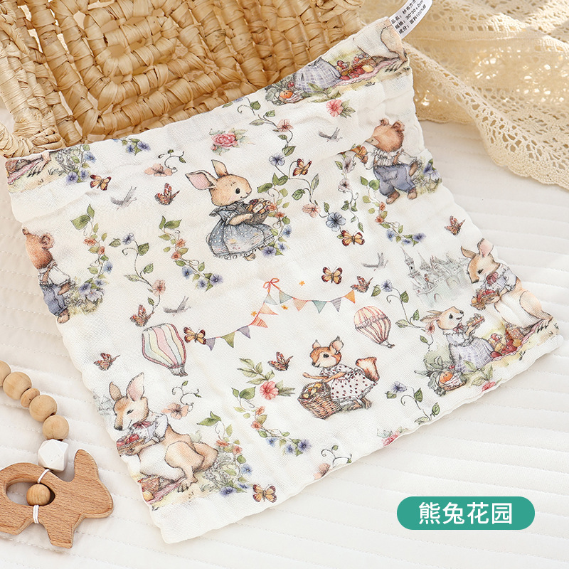 Picture of Baby Type A Gauze Towel Cotton Children's Wash Towel Small Square Towel Slipper Towel Newborn Baby Bathing Face Wash Hand