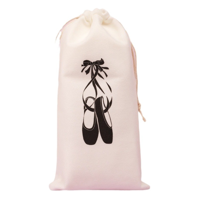 [Double drawstring] dance shoes storage bag drawstring velvet bag gift bag factory silk screen logo advertising 13x27