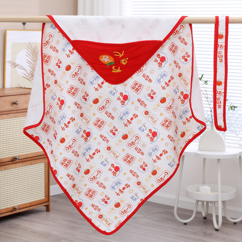 Picture of Baby Blanket Pure Cotton Type a Soft Breathable Delivery Room Newborn Swaddle Four-Season Universal Baby Blanket Anti-Jump