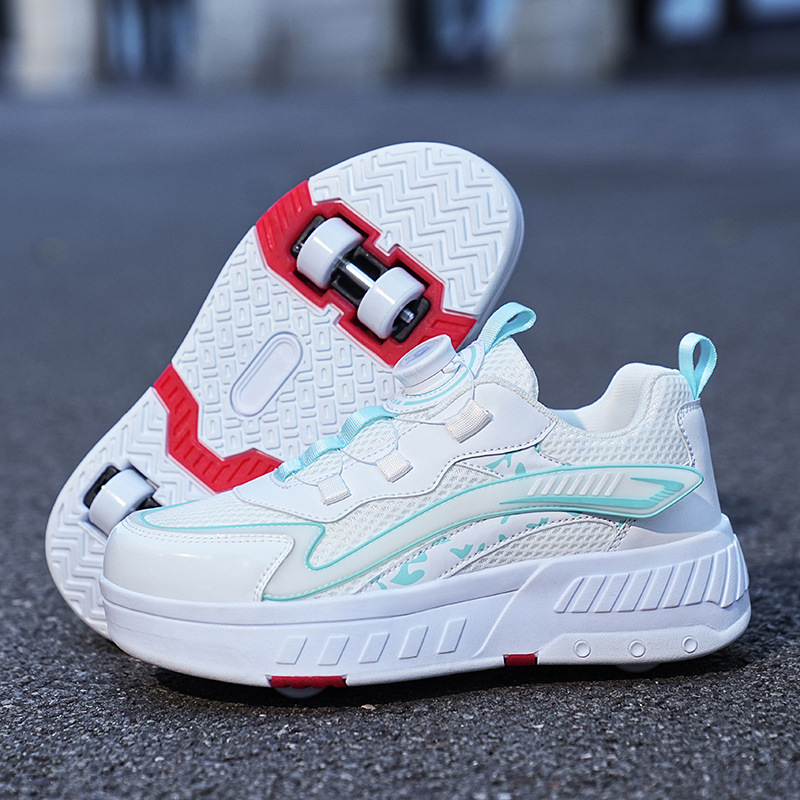 Picture of Cross-border foreign trade heywalk shoes for boys and girls four-wheel double-wheel LED flashing light luminous automatic invisible pulley skates