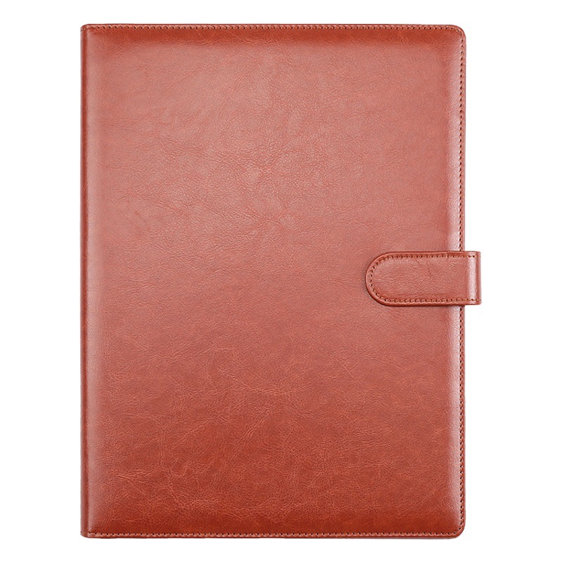 Cross-border in stock folder PU leather A4 note book with magnetic buckle business multi-function manager folder file folder