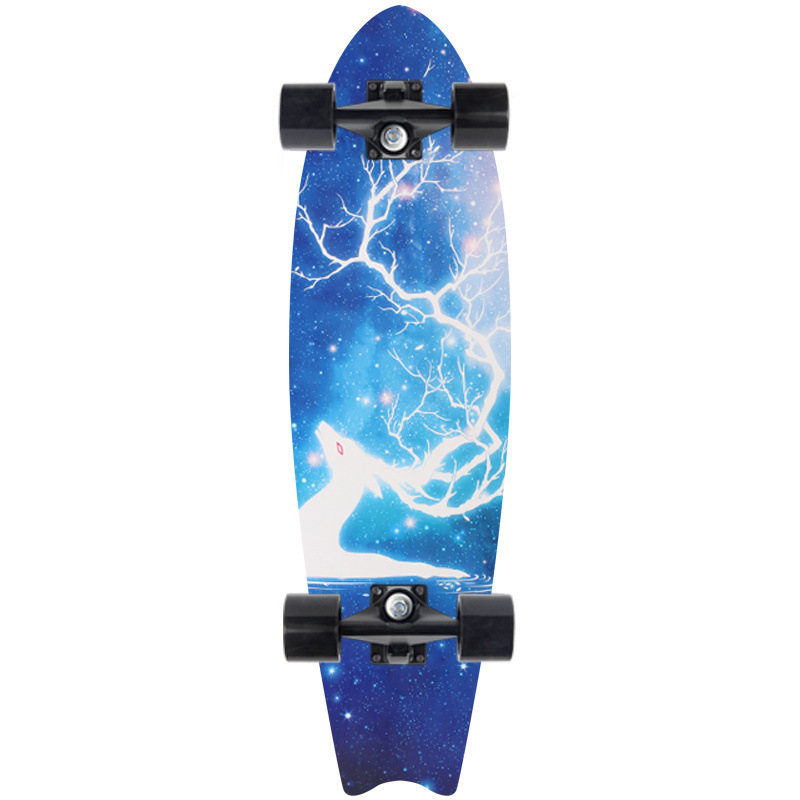 Picture of 28 inch maple small fish Board children Brush Street road beginners four-wheel skateboard single rocker skateboard