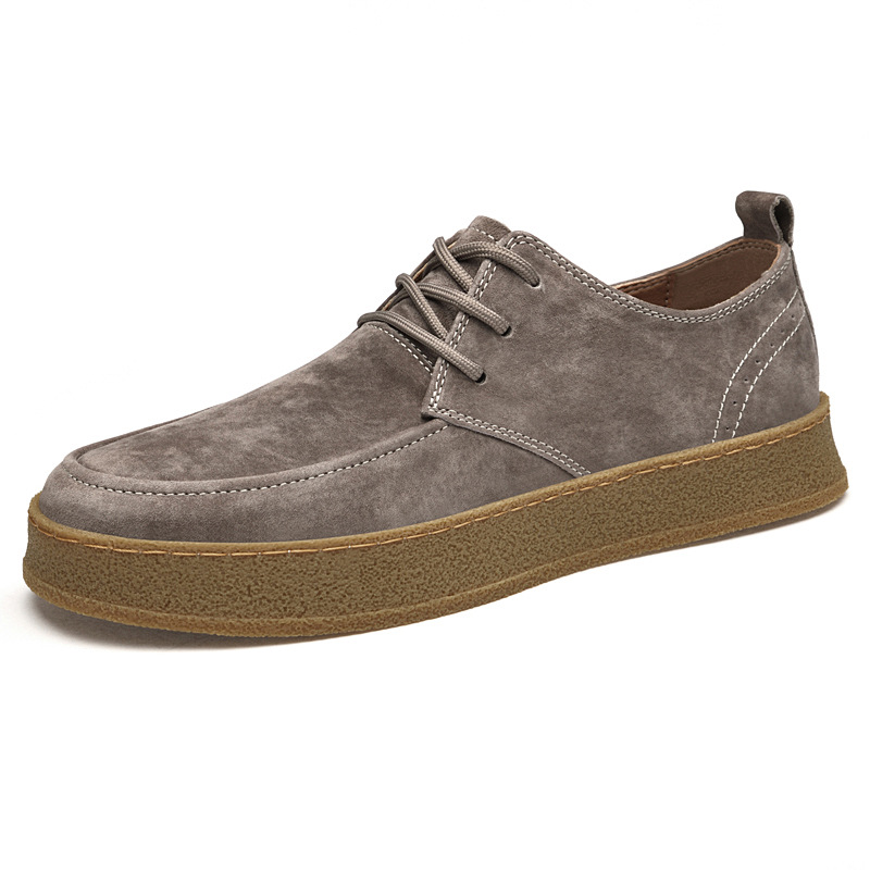 6012 Men's Sneakers, Retro Sports Shoes, Spring & Fall Low-Cut Nubuck Leather Handmade Flats-Soled Tendon-Soled Platform Shoes