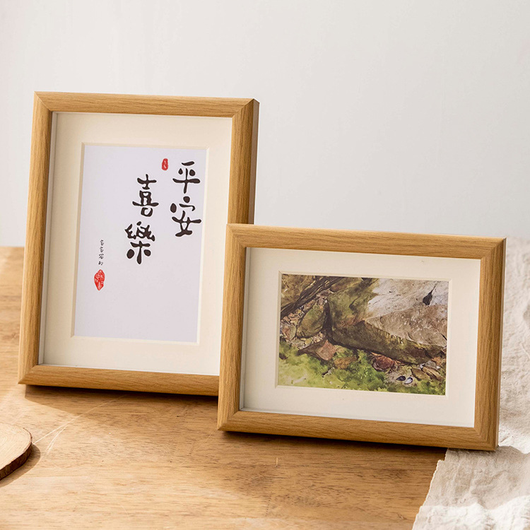Picture of Wooden Photo Frame Table 6-Inch 7-Frame Wall-Mounted Washed Photos Made into Photo Album Wall-Mounted Plus Printing High-End Frame