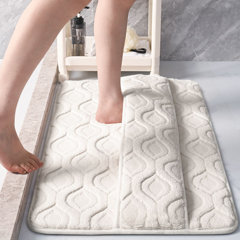 Cross-border New Products Shu Cotton Fleece Jacquard Bathroom Bathroom Quick-drying Floor Mat Bath Room Home Doorway Anti-slip Foot Mat