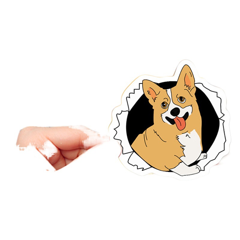50 Cute Pet Corgi Stickers Suitcase Motorcycle Trolley Case Laptop Water Cup Waterproof Stickers