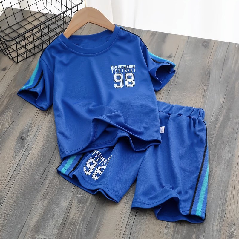Picture of Children's Short-sleeved T-shirt Suit Summer Women's Men's Baby Class Clothes Casual Trendy Quick-drying Sportswear Training Clothes Football Clothes