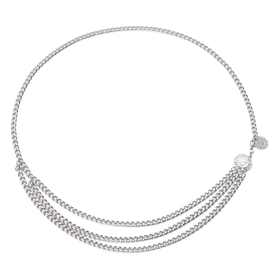 Cross-Border Fashion Moon Star Metal Waist Chain Women's European and American Retro Multi-Layered Tassel Body Chain Easiest for Match Clothing Accessories