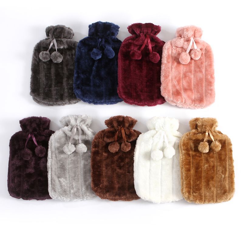 Picture of New Rubber Hot Water Bottle Pvc Hot Water Bottle Plush Cloth Cover Imitation Rabbit Fur Cloth Cover Hand Warmer Hot Water Bottle in Stock
