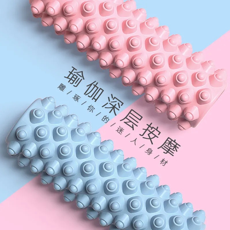 EVA foam shaft fitness body massage stick spike hollow column shaping yoga shaft pink fascia yoga column