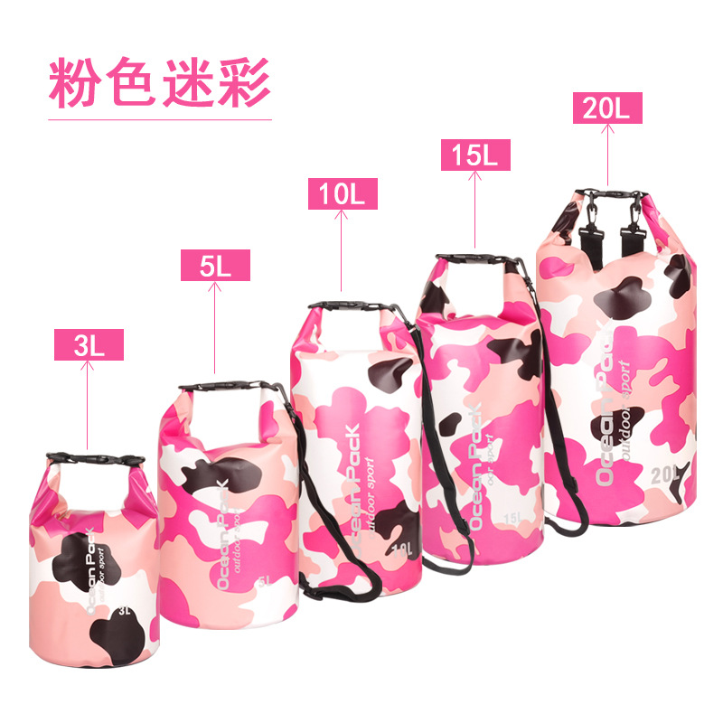 Picture of Origin Source Swimming Bag Camouflage Bag PVC Clip Net Waterproof Barrel Bag Waterproof Bag Beach Drifting Storage Bag